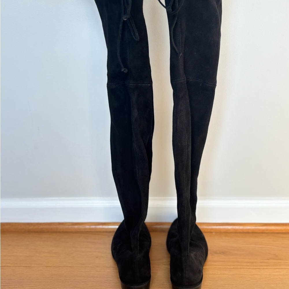 STUART WEITZMAN Women's Lowland Stretch Over The Knee Boots in Black - Picture 6 of 8